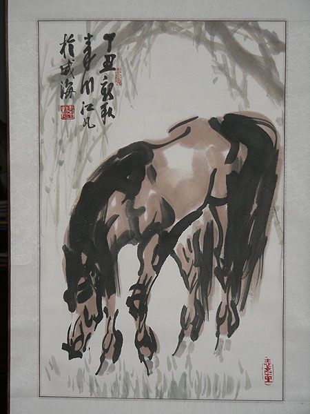 骏马图(韦江凡画)